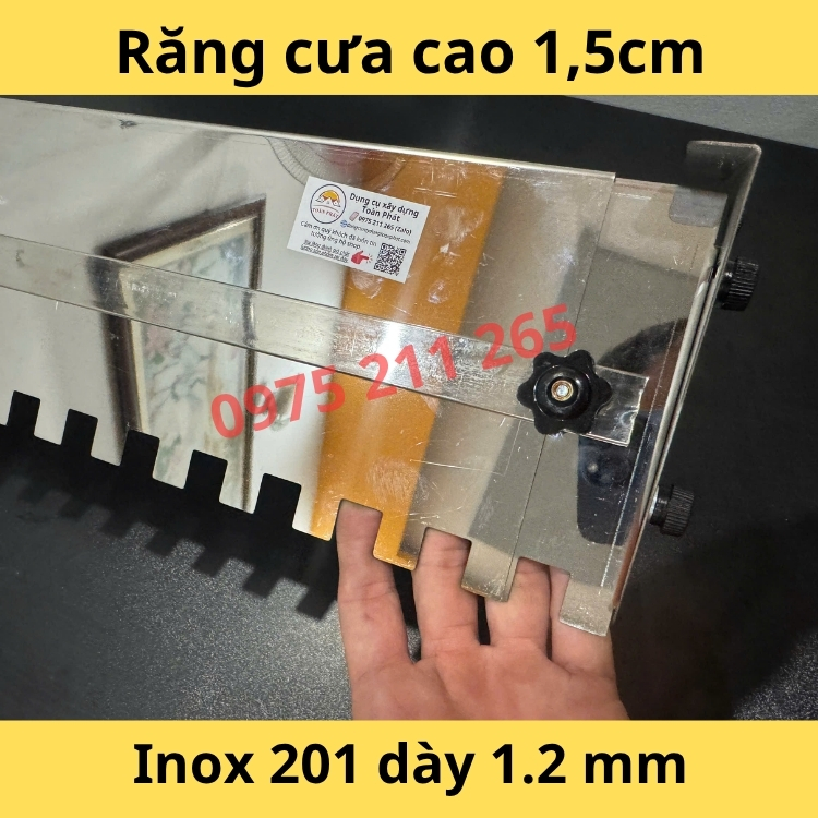 máng răng cưa lát gạch khổ 60cm tới 1.2m, bàn inox kéo hồ dầu - Ảnh 7