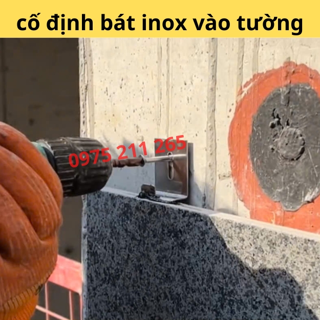 100 ke bát treo đá hoa cương U30, giá bát treo inox ốp tường - Ảnh 4