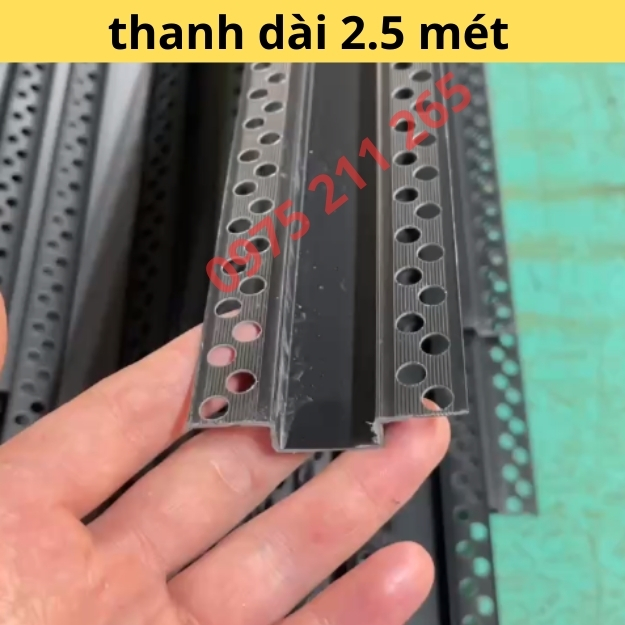 Nẹp ron âm thạch cao U22 đen, 50 thanh nhựa nẹp chỉ trần thạch cao - Ảnh 5
