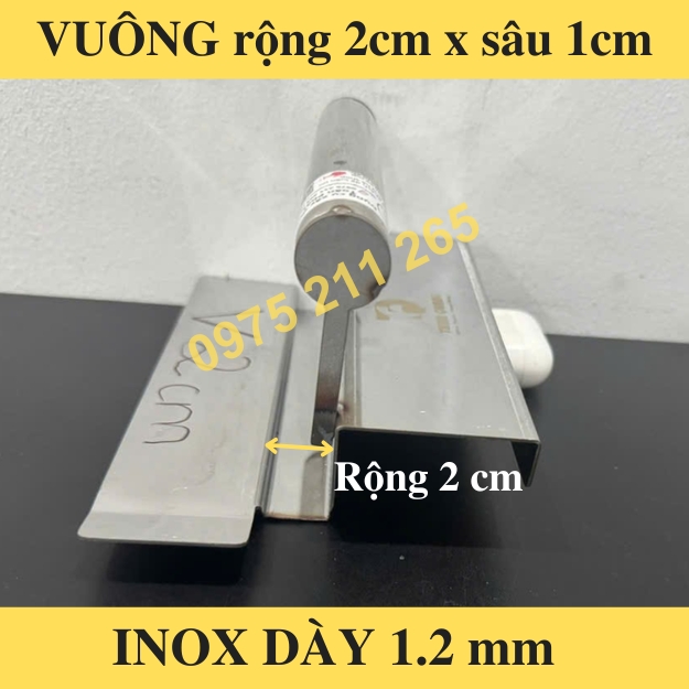 bay cắt ron âm tường loại vuông tròn, bay cắt chỉ tường inox dày 1,2mm - Ảnh 6