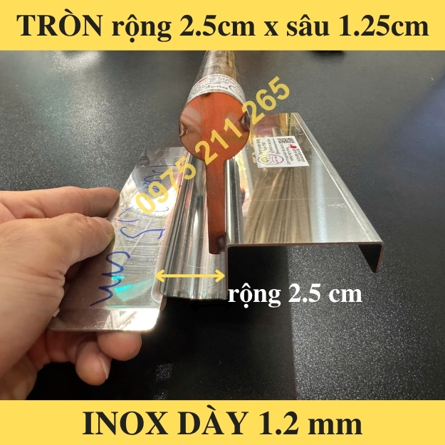 bay cắt ron âm tường loại vuông tròn, bay cắt chỉ tường inox dày 1,2mm - Ảnh 5