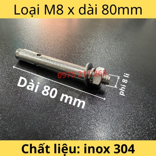 bulong nở inox 304 M8x80, giá bulong nở 3 cánh inox a2-70 - Vật Tư Toàn ...