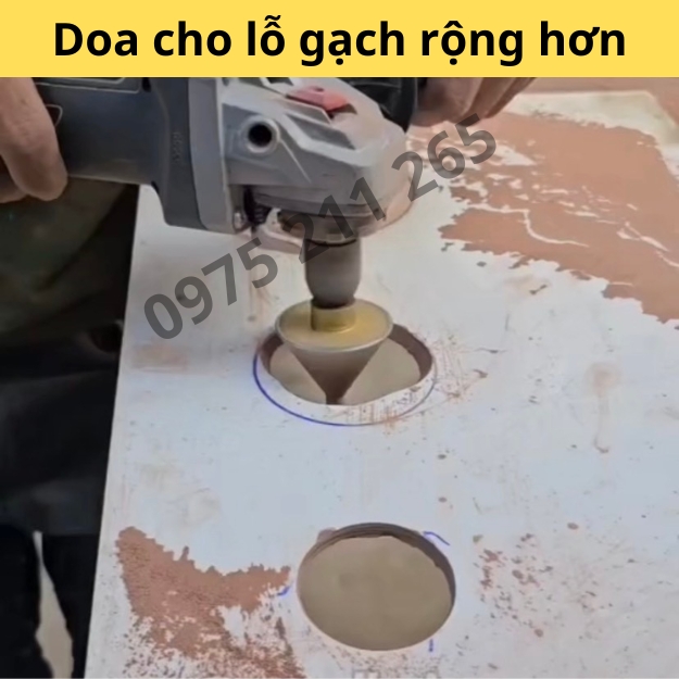 Mũi khoan gạch men đá cứng phi 50mm, khoan lỗ gạch hoa ốp tường - Ảnh 6