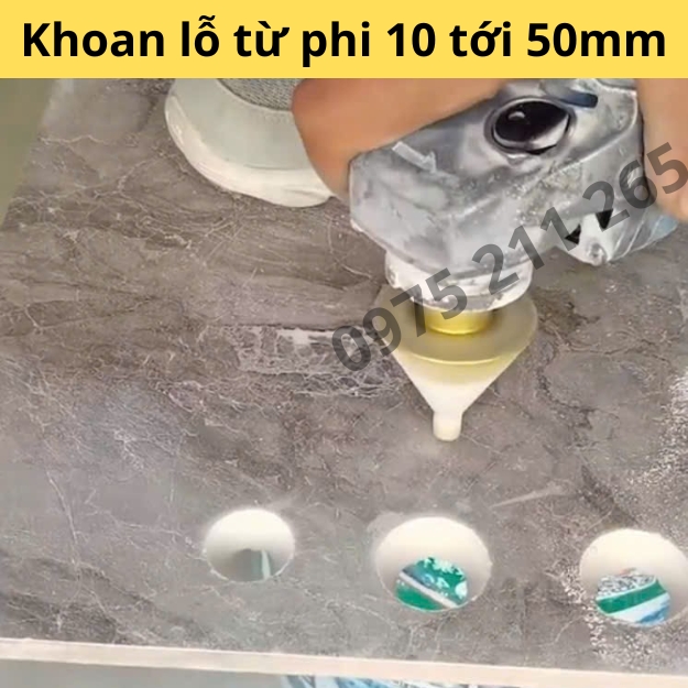 Mũi khoan gạch men đá cứng phi 50mm, khoan lỗ gạch hoa ốp tường - Ảnh 3