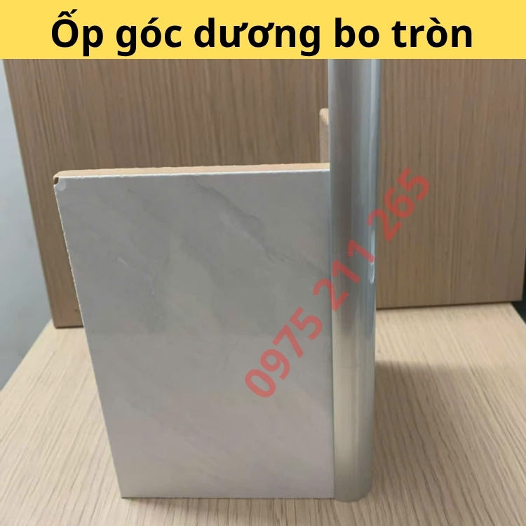Nẹp nhôm ốp góc gạch bo tròn 2 cánh, nẹp cạnh gạch ốp tường - Ảnh 3