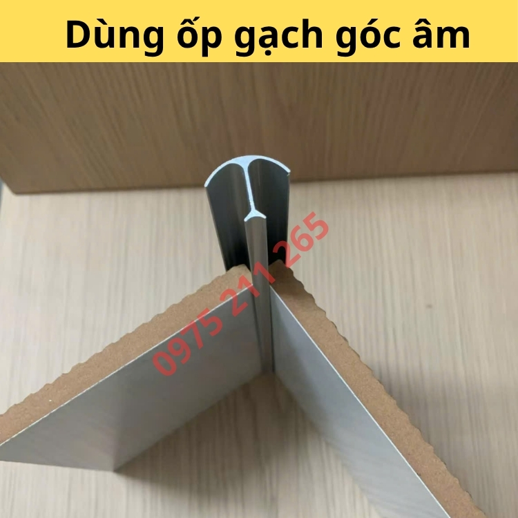 Nẹp nhôm ốp góc gạch bo tròn 2 cánh, nẹp cạnh gạch ốp tường - Ảnh 4