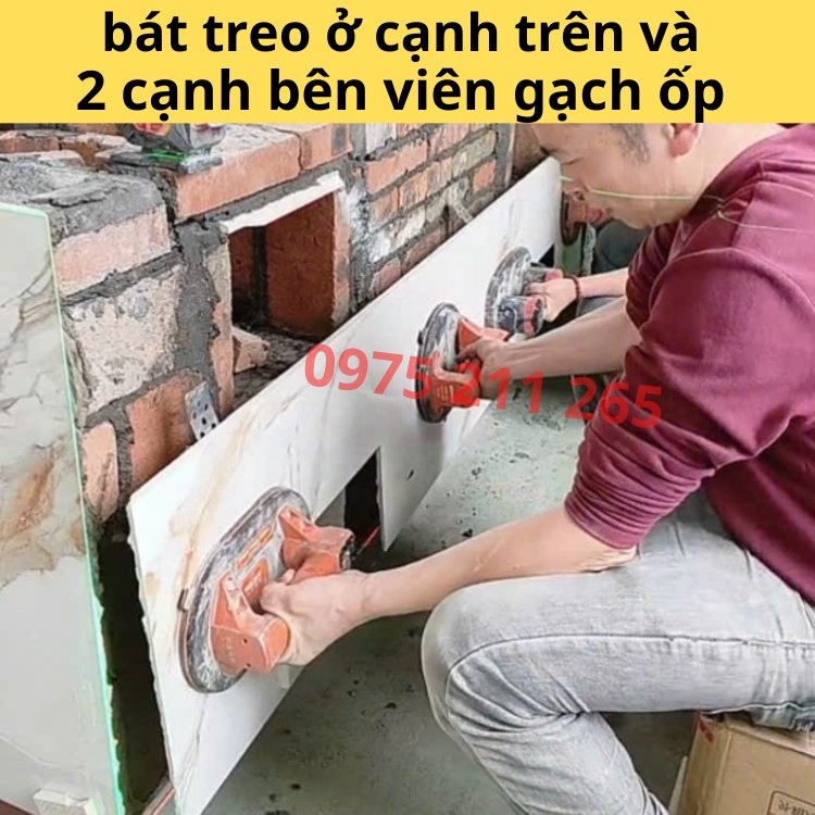 ke treo gạch ốp tường chữ J, 100 bát inox móc giữ gạch khổ lớn - Ảnh 3