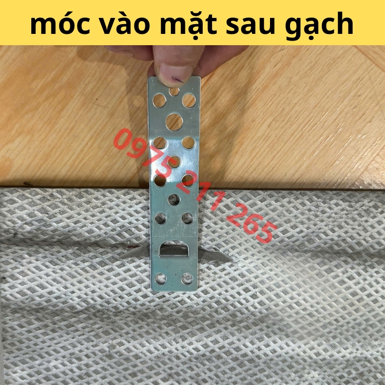 ke treo gạch ốp tường chữ J, 100 bát inox móc giữ gạch khổ lớn - Ảnh 5