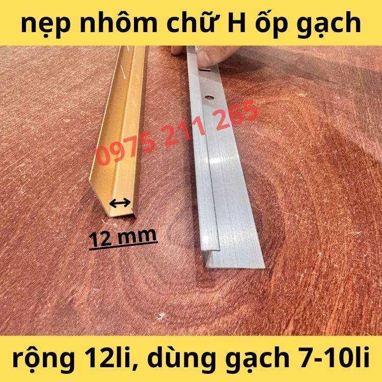 Nẹp gạch ốp tường cũ, 20 thanh nhôm chữ H nẹp chỉ giữ dán gạch - Ảnh 7