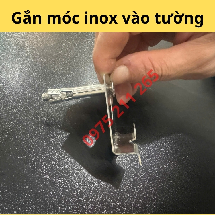 bát inox móc treo gạch ốp tường